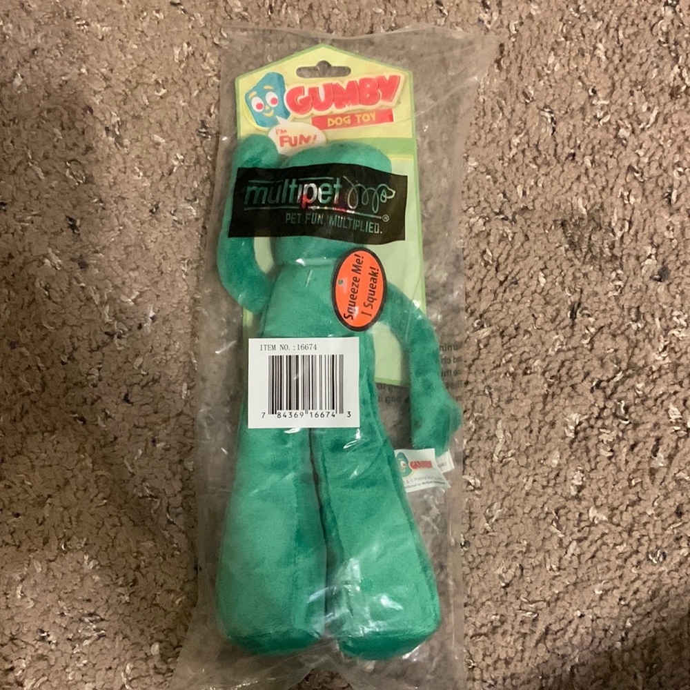 NWT gumby green dog toy